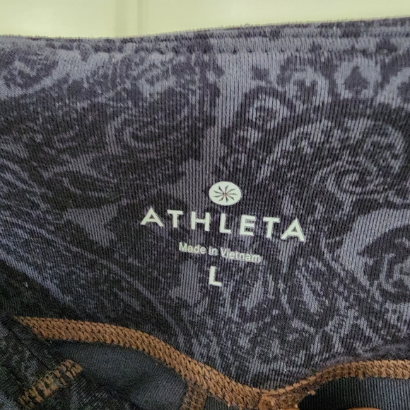 Athleta Chaturanga Women's Gray & Black Paisley Leggings Size Large Active - Picture 6 of 8